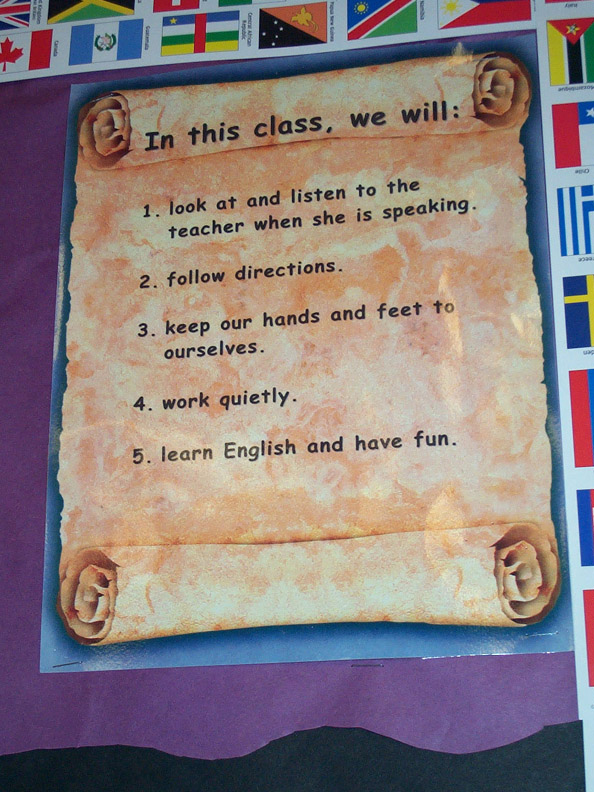 class rules posted